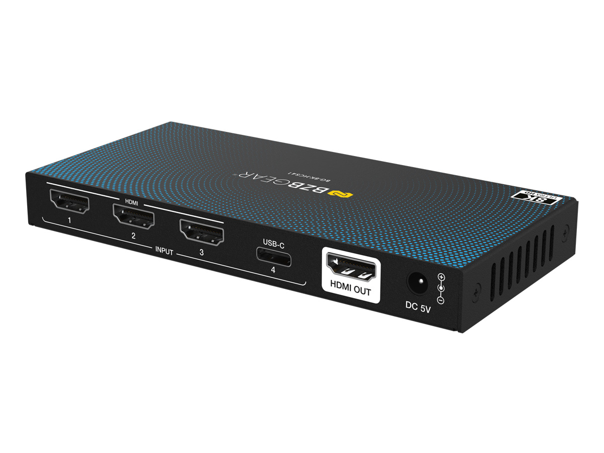 BZBGEAR BG-8K-HCS41 4x1 8K UHD HDMI/USB-C 2.1 Switcher (8K60/4K120Hz 4:4:4 VRR/ALLM/QMS/QFT/SBTM Support) - Image 8