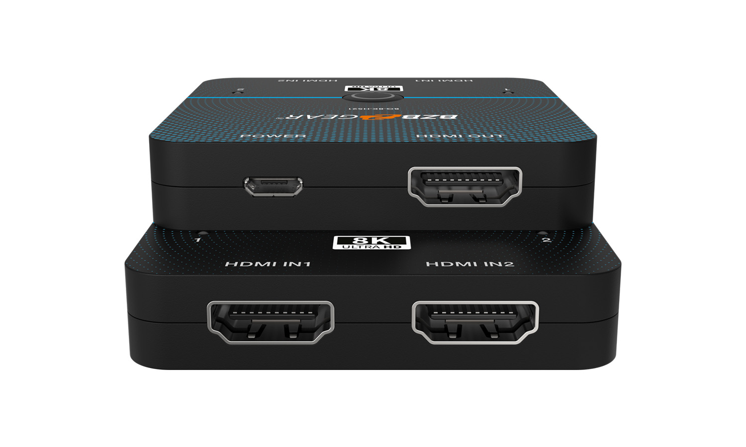 BZBGEAR BG-8K-HS21 2x1 8K UHD Ultra Slim HDMI 2.1 Switcher (8K60/4K120Hz 4:4:4 and VRR/FVA/ALLM Support)