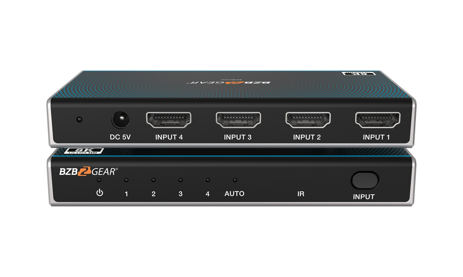 BZBGEAR BG-8K-HS41 4x1 8K UHD Ultra Slim HDMI 2.1 Switcher (8K60/4K120Hz 4:4:4 and VRR/FVA/ALLM Support)