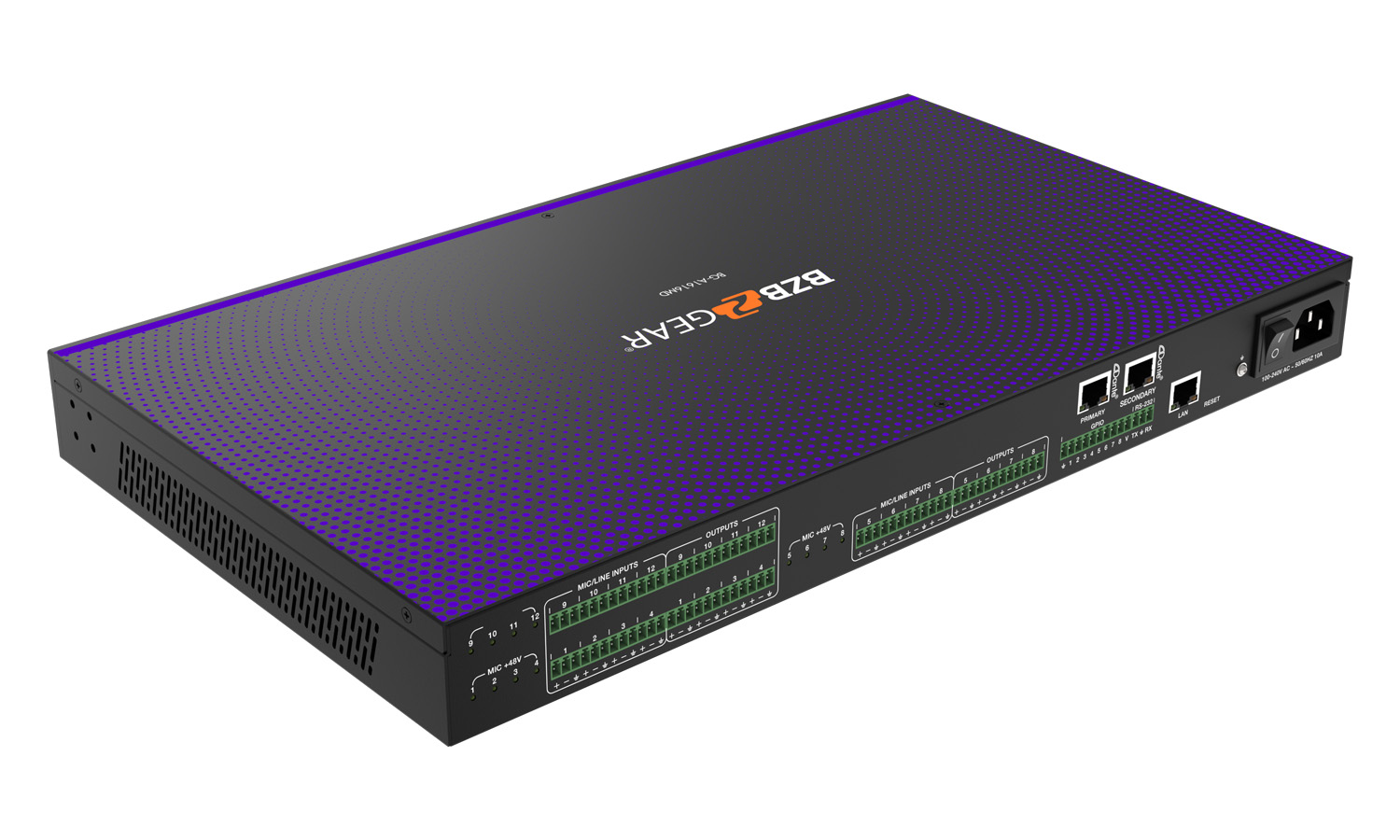 BZBGEAR BG-A1616MD 16x16 Balanced Digital Audio Processor/Matrix with 12-Channel Mic Line In/Out and 4-Channel Dante In/Out plus AEC/ANS/Filter/Limiter/EQ/Delay Support - Image 4