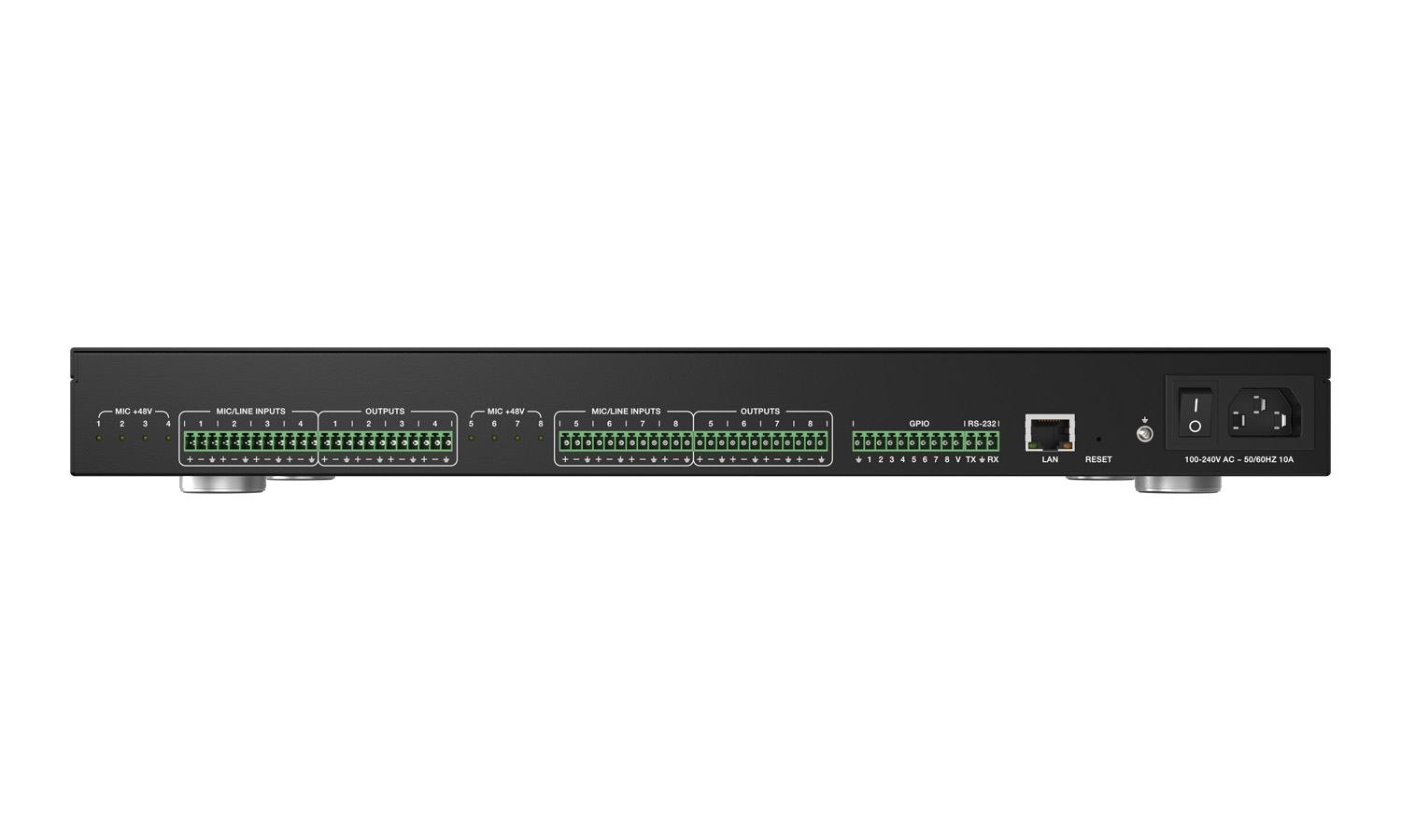BZBGEAR BG-A88M-b 8x8 Balanced Digital Audio Processor/Matrix with AEC/ANS/AGC/Auto Mixer and 8-Channel Programmable GPIO Support - Image 6