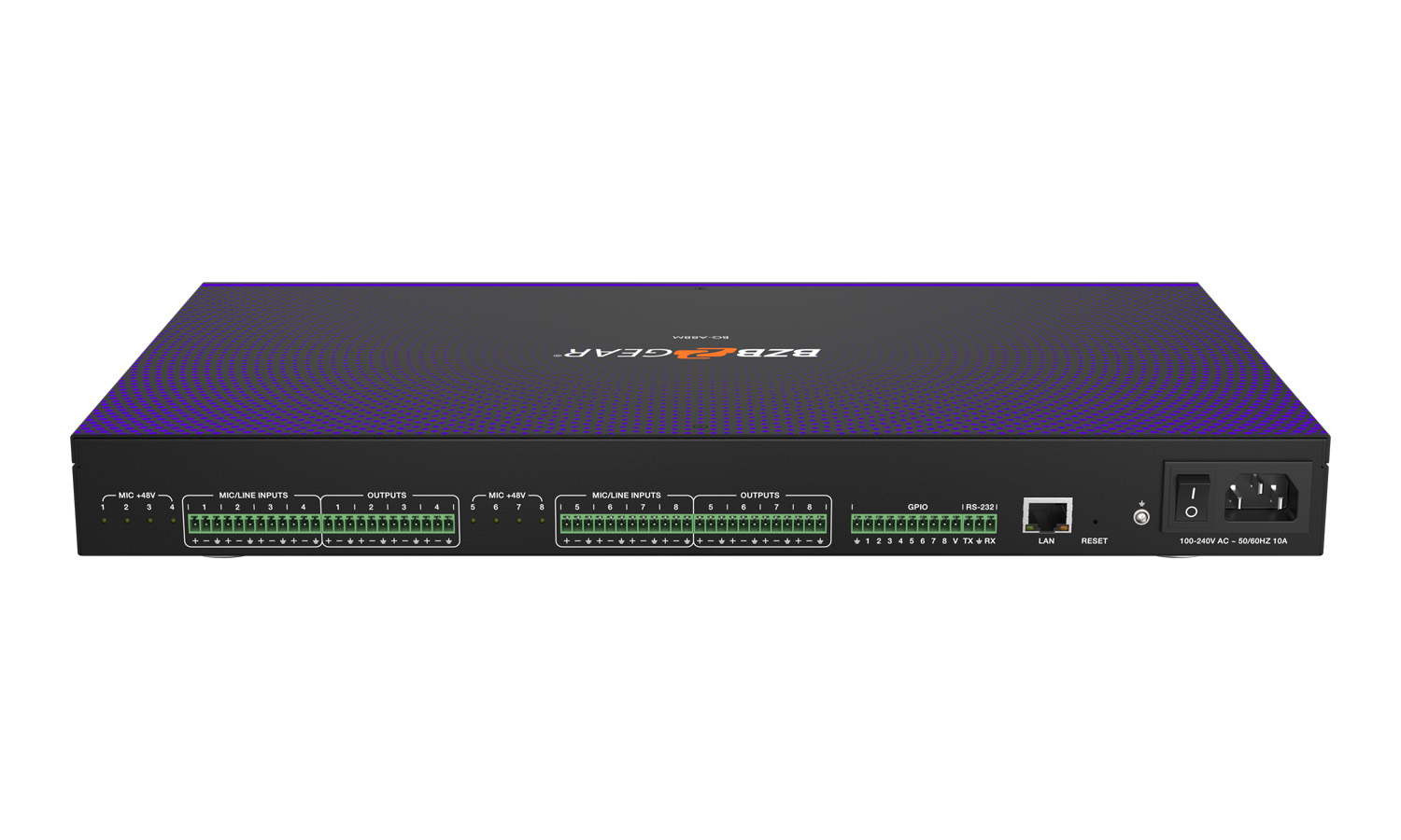 BZBGEAR BG-A88M-b 8x8 Balanced Digital Audio Processor/Matrix with AEC/ANS/AGC/Auto Mixer and 8-Channel Programmable GPIO Support - Image 10