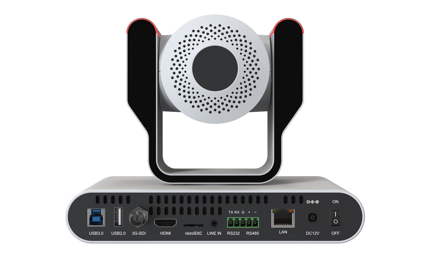 BZBGEAR BG-ADAMO-JR12X-W 12X 1080P FHD Auto Tracking HDMI/3G-SDI/USB 2.0/USB 3.0 Live Streaming PTZ Camera with Tally Lights (White) - Image 3
