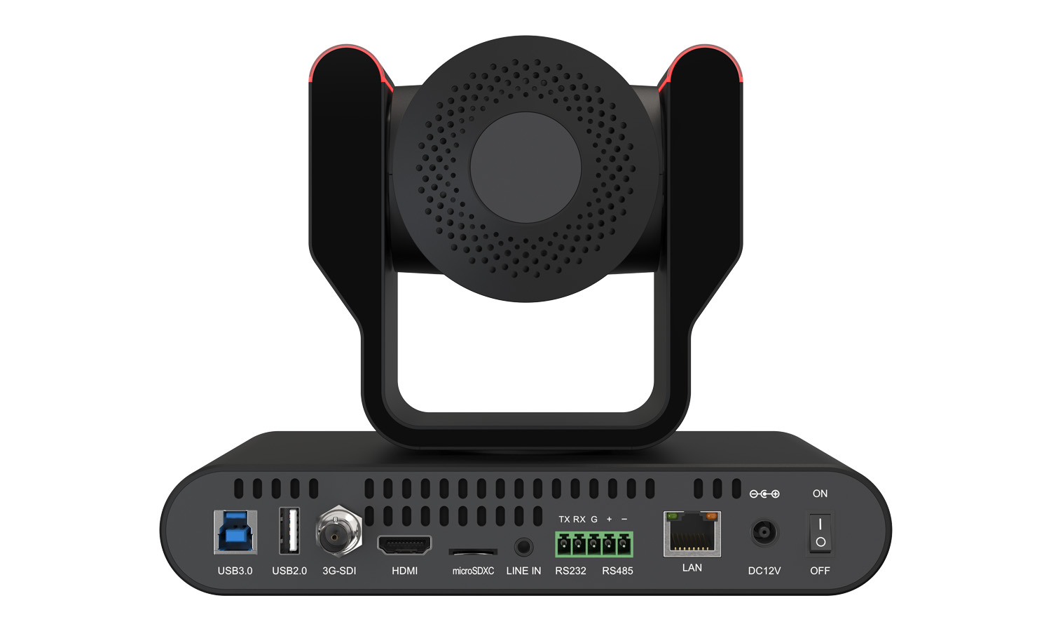 BZBGEAR BG-ADAMO-JRDA12X-B 12X 1080P FHD Auto Tracking HDMI/3G-SDI/USB 2.0/USB 3.0 Dante AV-H Live Streaming PTZ Camera with Tally Lights (Black) - Image 3