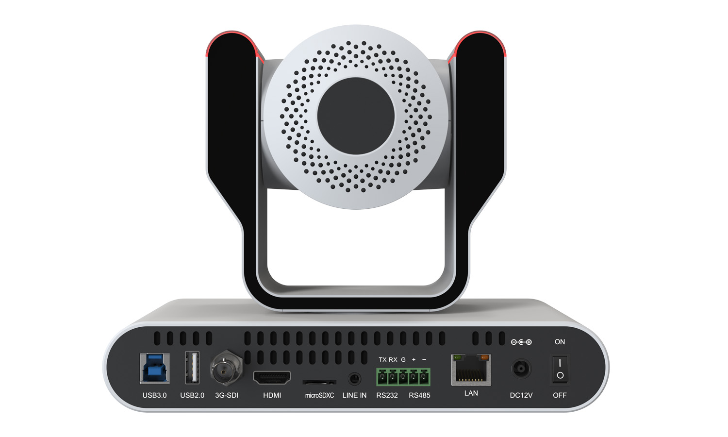 BZBGEAR BG-ADAMO-JRDA12X-W 12X 1080P FHD Auto Tracking HDMI/3G-SDI/USB 2.0/USB 3.0 Dante AV-H Live Streaming PTZ Camera with Tally Lights (White) - Image 3