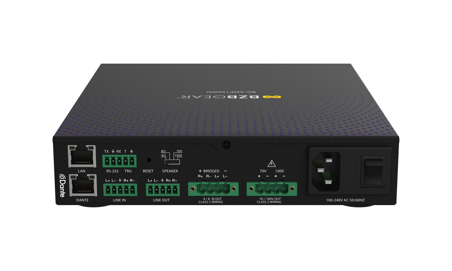 BZBGEAR BG-AMP150WD 2-Channel 150W Compact Class D DSP & Amplifier with Digital/Analog Audio and 2x2 Dante In/Out - Image 3