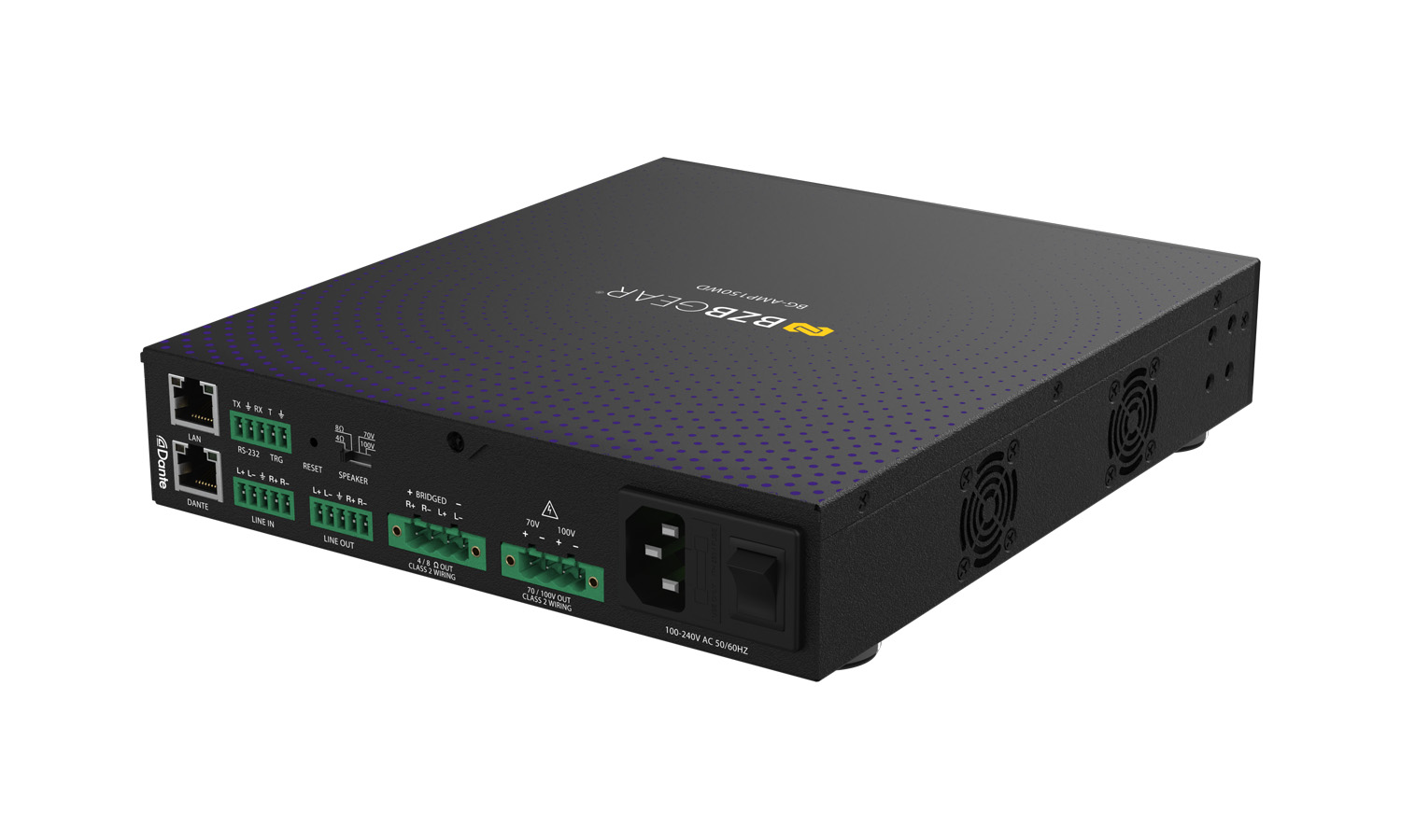 BZBGEAR BG-AMP150WD 2-Channel 150W Compact Class D DSP & Amplifier with Digital/Analog Audio and 2x2 Dante In/Out - Image 7