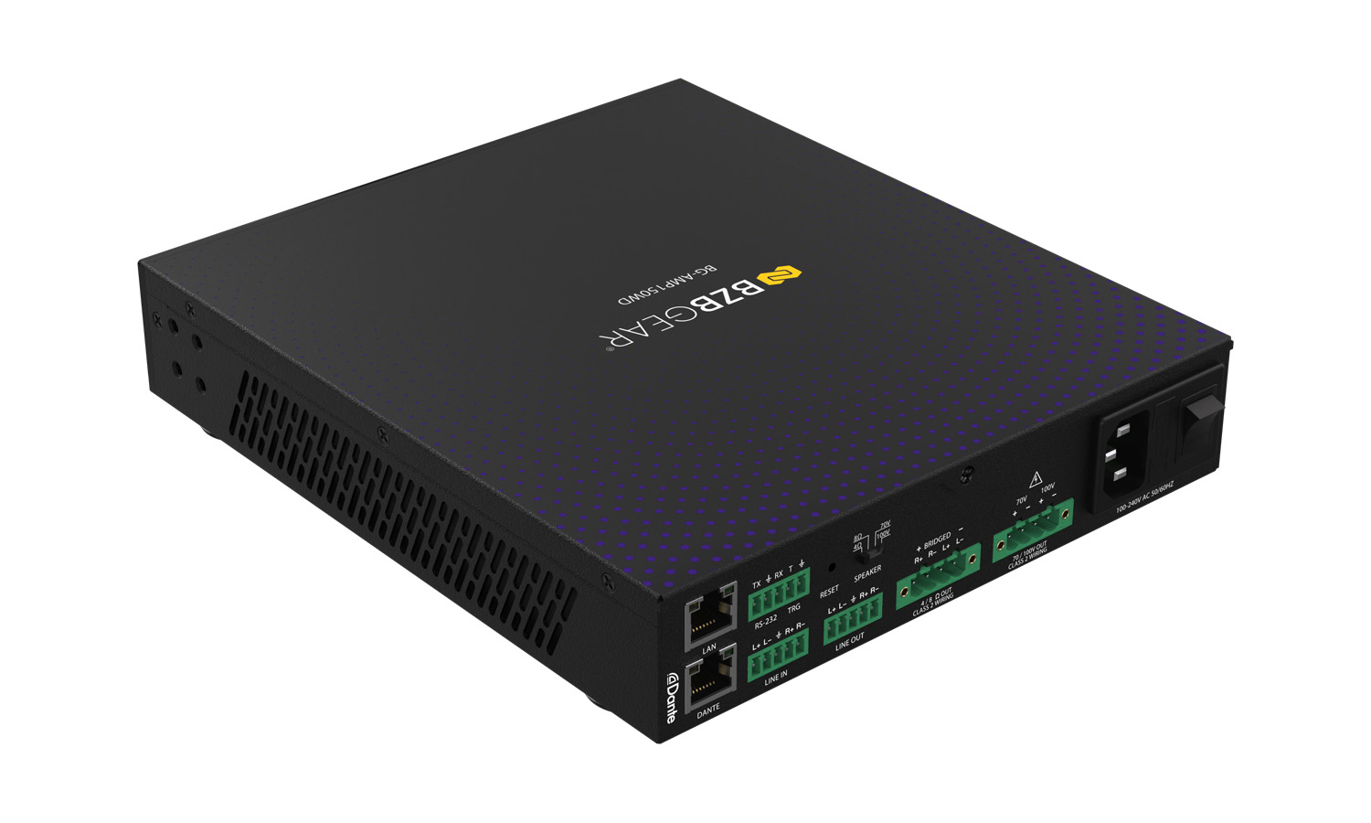 BZBGEAR BG-AMP150WD 2-Channel 150W Compact Class D DSP & Amplifier with Digital/Analog Audio and 2x2 Dante In/Out - Image 9