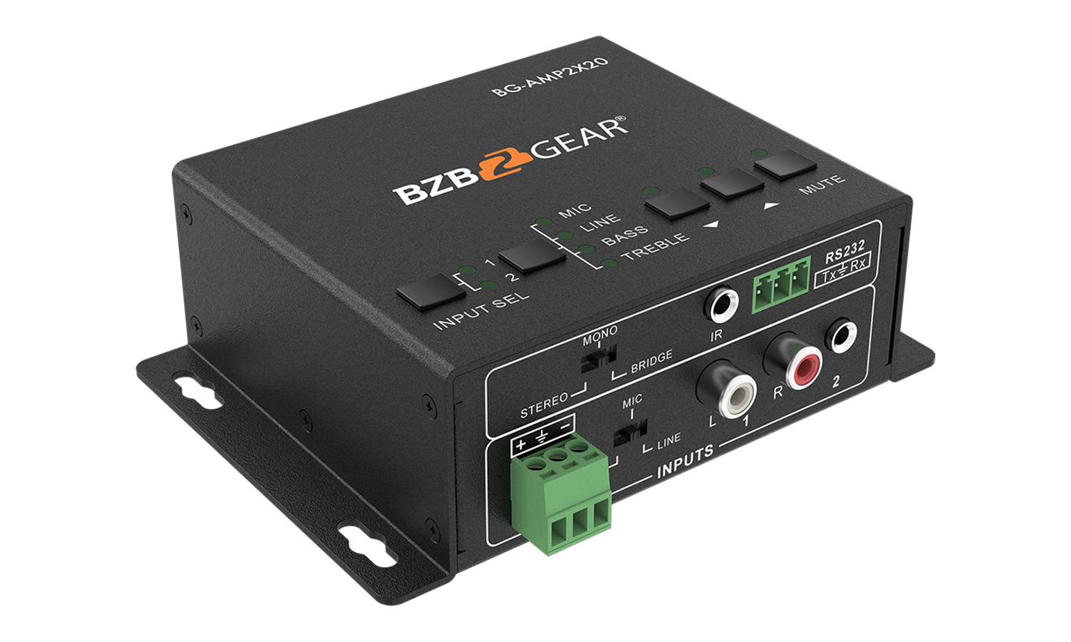 BZBGEAR BG-AMP2X20 2-Channel 40W 4/8 Ohms Stereo/Mono Audio Amplifier - Image 2