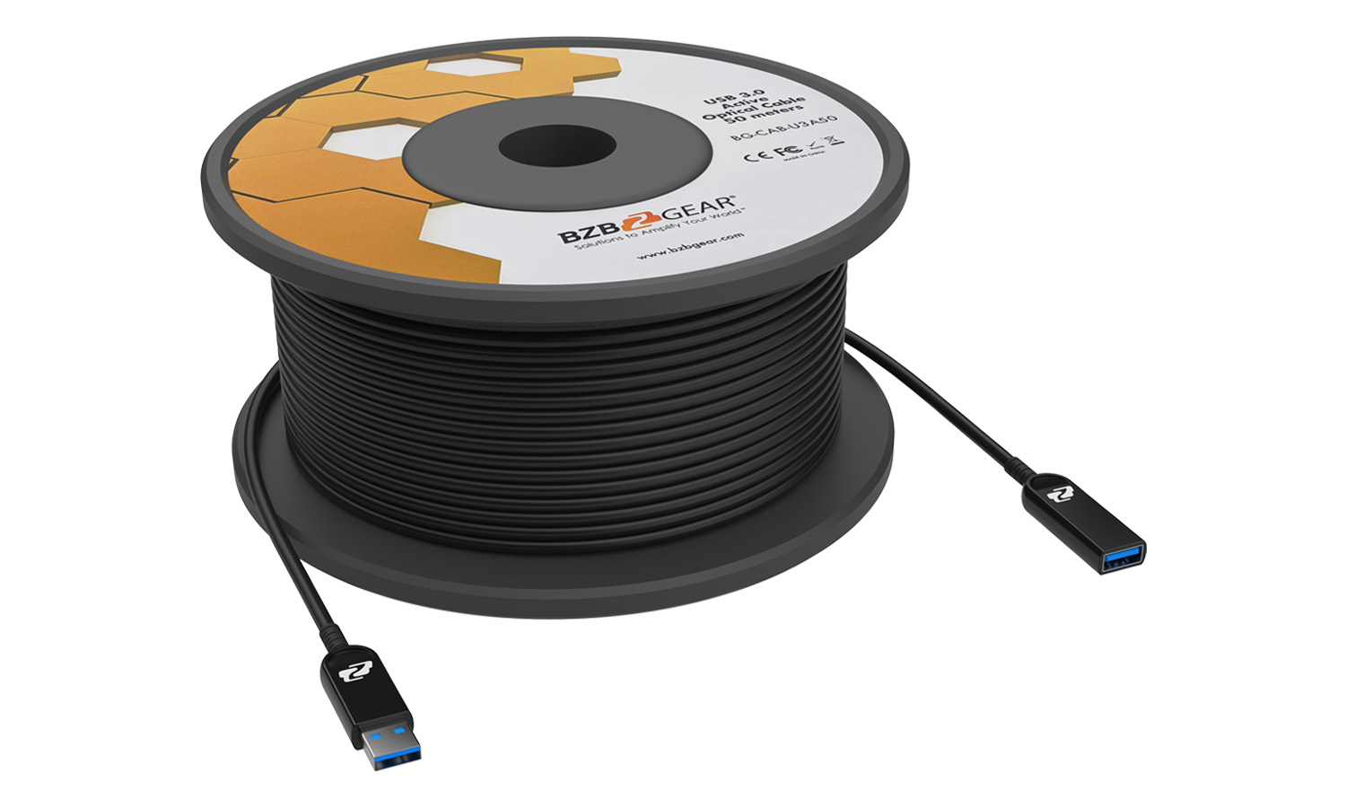 BZBGEAR BG-CAB-U3A10 USB 3.0 AM/AF Active Optical Extension Cable - 10m/33ft
