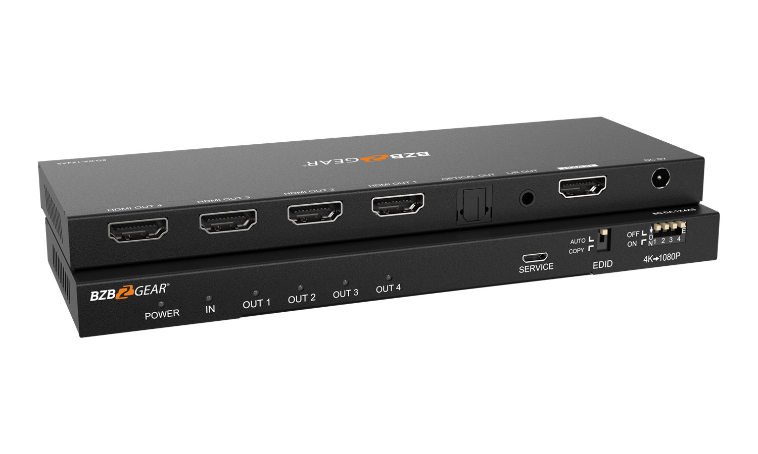 BZBGEAR BG-DA-1X4AS 1x4 4K UHD HDMI Splitter with Downscaler with Digital and Analog Audio Output - Image 8