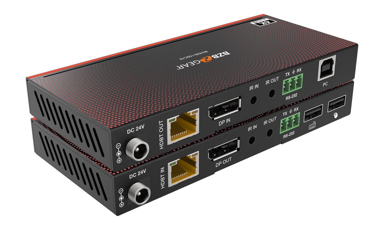 BZBGEAR BG-EXD-150C 4K UHD DisplayPort 1.2a KVM Extender Kit Over HDBaseT with USB/IR/RS-232 up to 492ft - Image 4