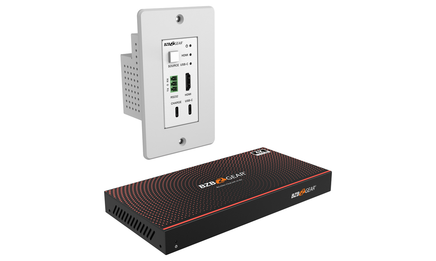 BZBGEAR BG-EXH-70UCWP-W 3x1 HDMI/USB-C Wall Plate Switcher & HDBaseT Extender Kit, 4K UHD 18Gbps with RS232 – 230ft Range