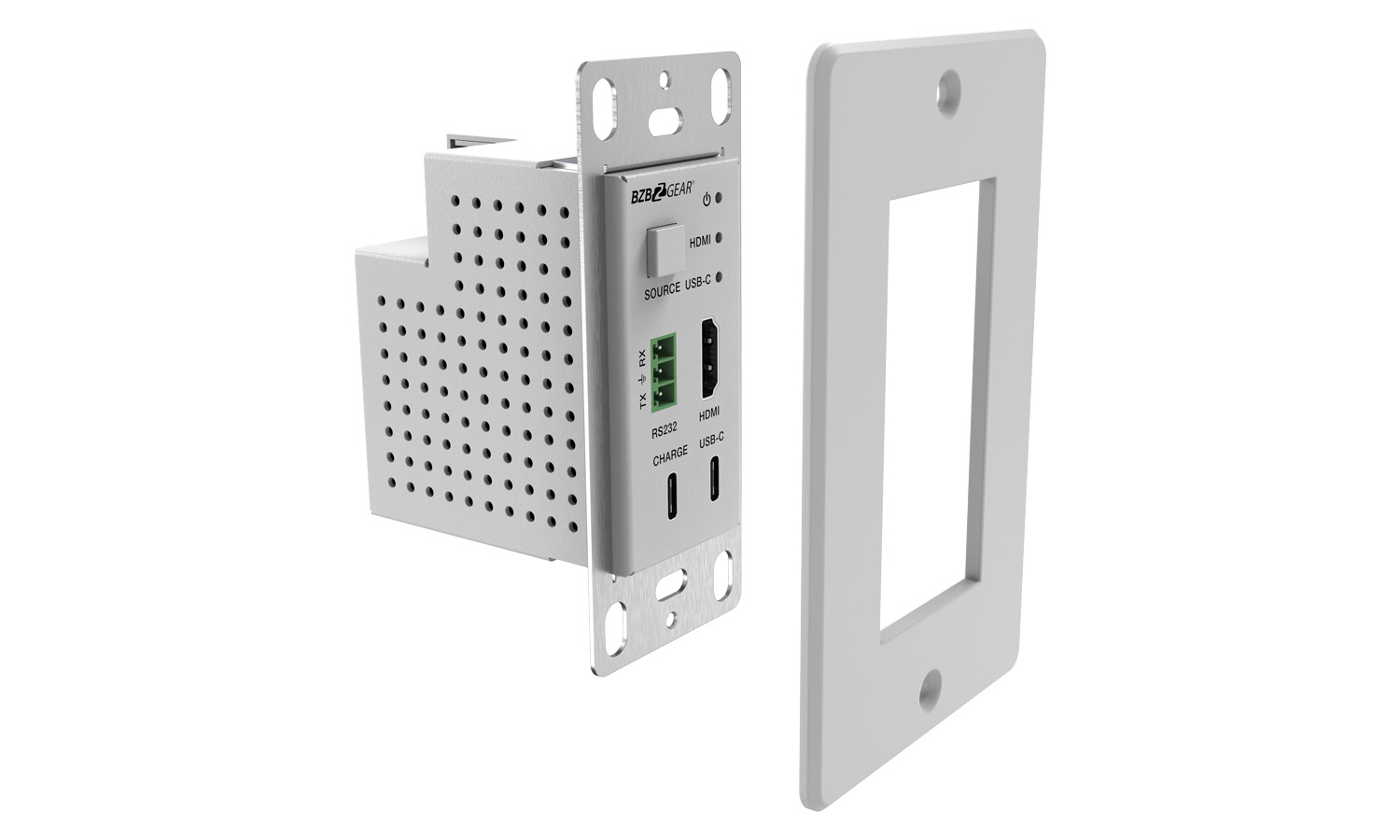 BZBGEAR BG-EXH-70UCWP-W 3x1 HDMI/USB-C Wall Plate Switcher & HDBaseT Extender Kit, 4K UHD 18Gbps with RS232 – 230ft Range - Image 3