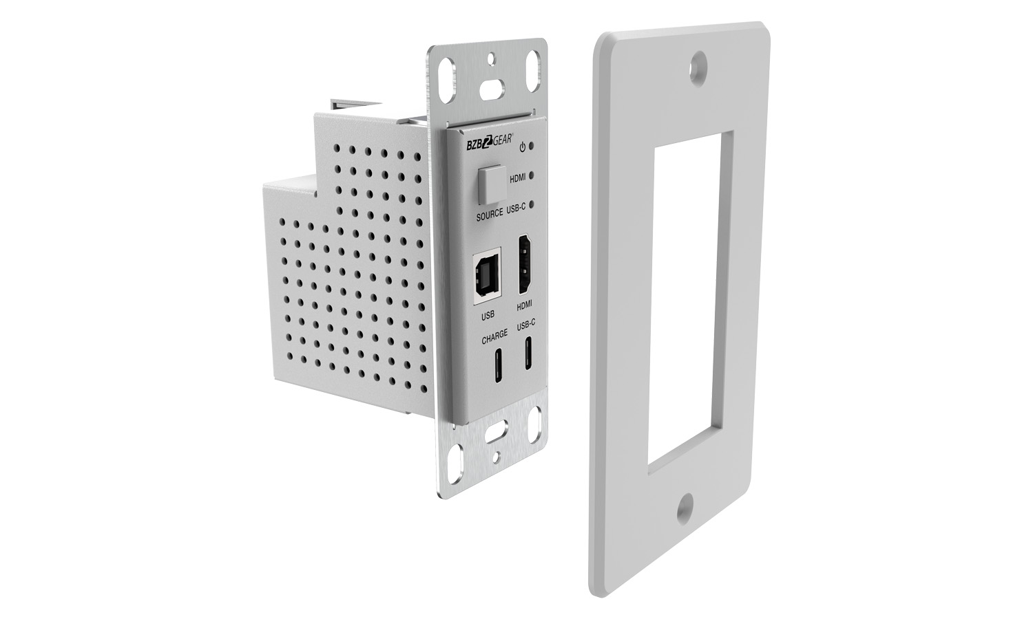 BZBGEAR BG-EXH-70UWP-W 3x1 HDMI/USB-C/KVM Wall Plate Switcher & HDBaseT Extender Kit, 4K UHD 18Gbps – 230ft Range - Image 3
