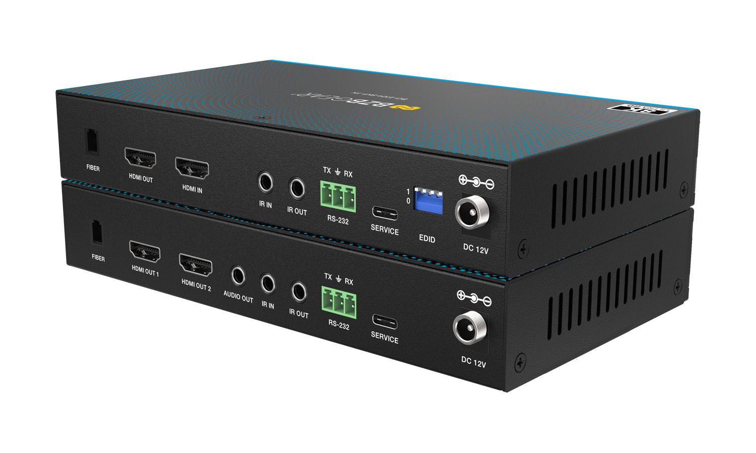 BZBGEAR BG-EXH-8KF 8K UHD HDMI 2.1 Over Fiber Extender - 8K60/4K120Hz with IR/RS-232/EDID Management & Audio Embedding/De-Embedding - Image 3