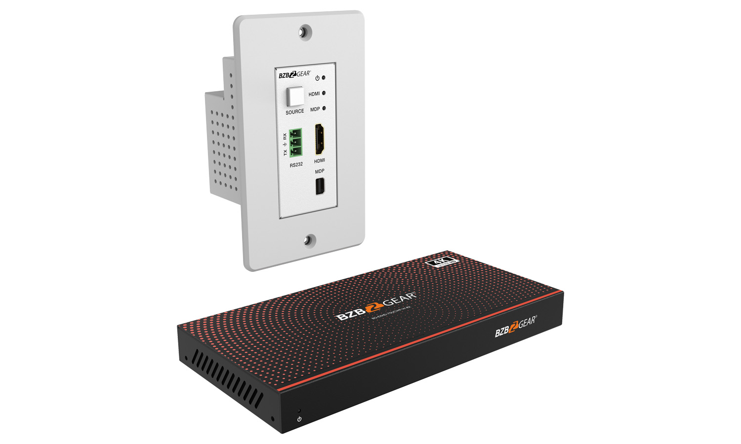 BZBGEAR BG-EXHD-70UCWP-W 3x1 HDMI/MDP Wall Plate Switcher & HDBaseT Extender Kit, 4K UHD 18Gbps with RS232 – 230ft Range