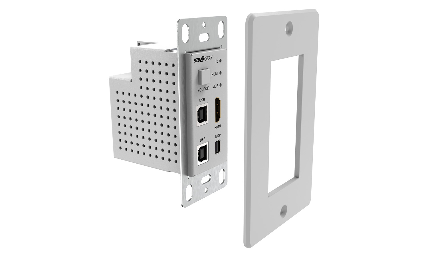 BZBGEAR BG-EXHD-70UWP-W 3x1 HDMI/MDP/KVM Wall Plate Switcher & HDBaseT Extender Kit, 4K UHD 18Gbps – 230ft Range - Image 3
