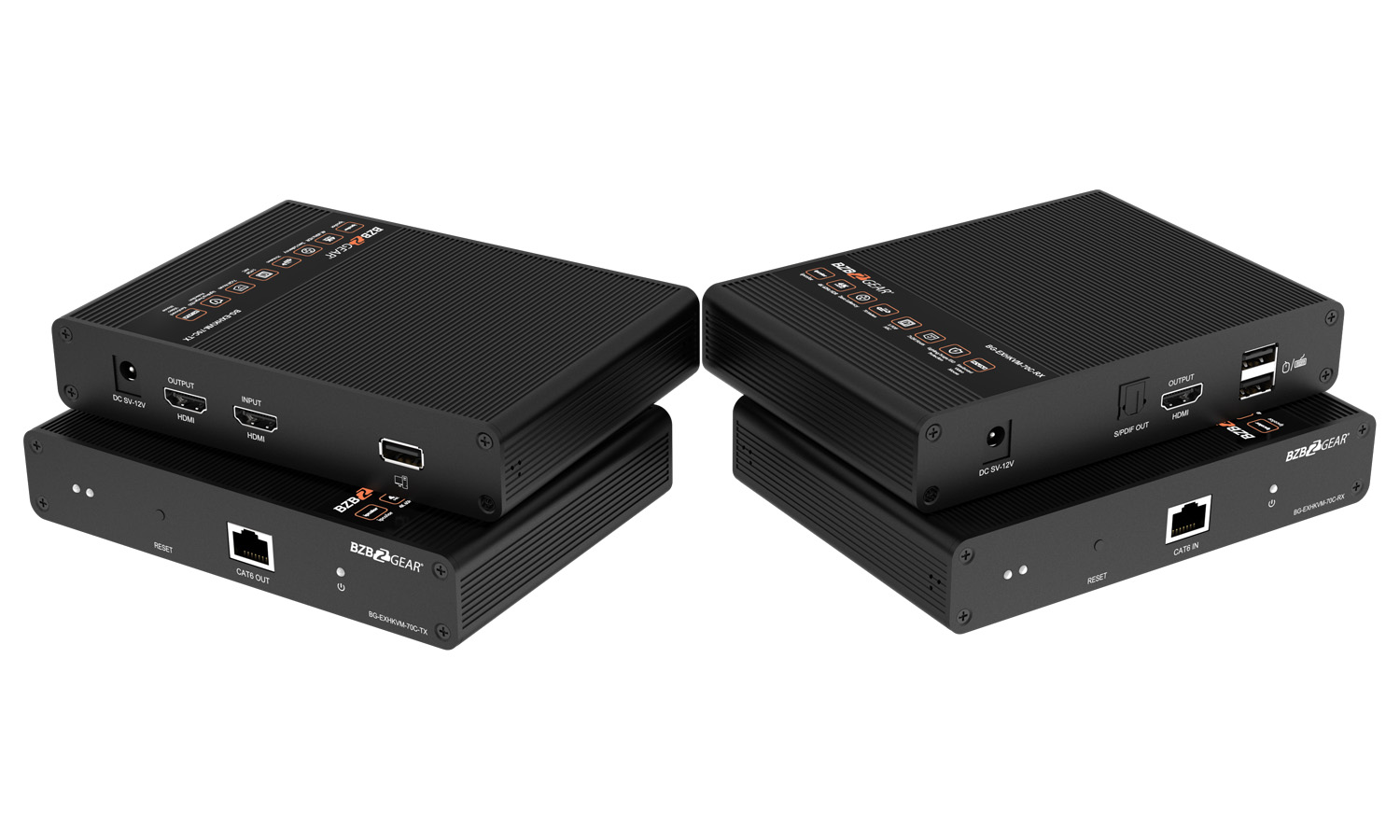 BZBGEAR BG-EXHKVM-70C 4K UHD HDMI/KVM Extender Over Cat5e/6 with Zero Latency and HDR/ARC Support up to 230ft - Image 9