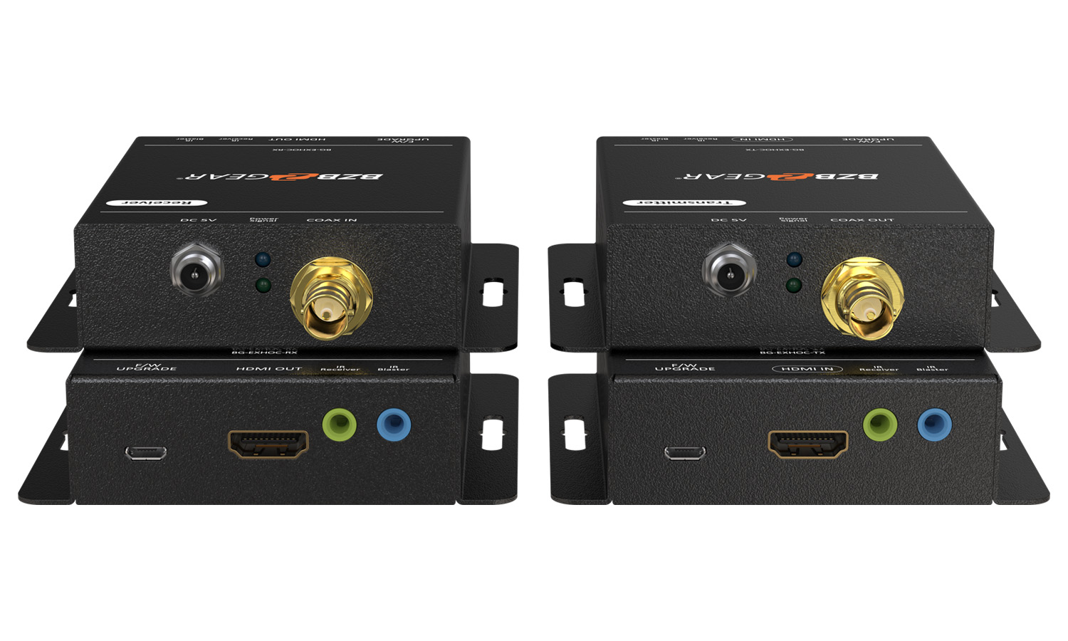 BZBGEAR BG-EXHOC 4K UHD HDMI Extender Over Single Coax Cable with Bi-directional IR