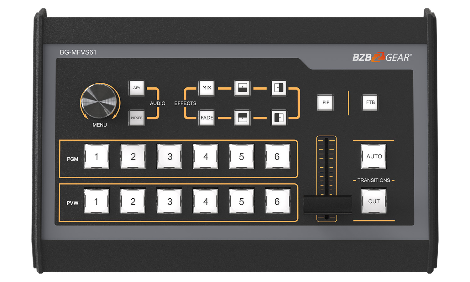 BZBGEAR BG-MFVS61-G2 6-Channel 1080P FHD SDI/HDMI Live Streaming Multi-Format Video Switcher Mixer with PIP/USB 3.0 Capture Card