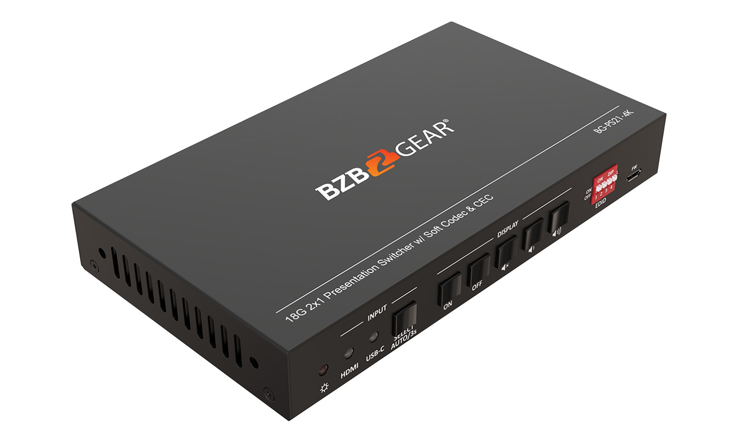 BZBGEAR BG-PS21-4K 2-Port 4K UHD KVM Presentation Switcher with HDMI/USB-C Inputs and HDMI Output - Image 2