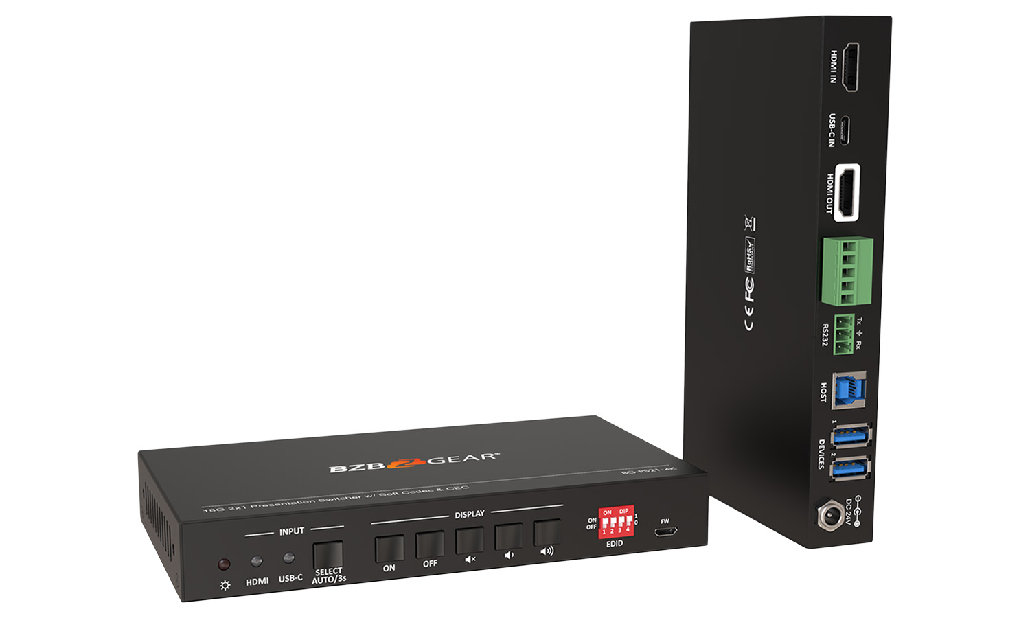 BZBGEAR BG-PS21-4K 2-Port 4K UHD KVM Presentation Switcher with HDMI/USB-C Inputs and HDMI Output - Image 8