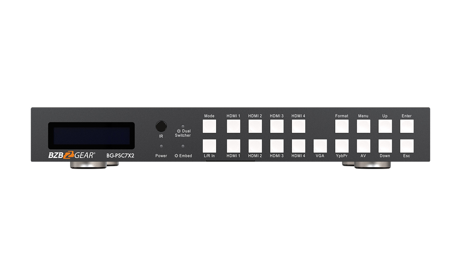 BZBGEAR BG-PSC7X2 7x2 4K UHD Presentation Switcher Scaler with HDMI/VGA/Component/Composite Video and Audio - Image 3