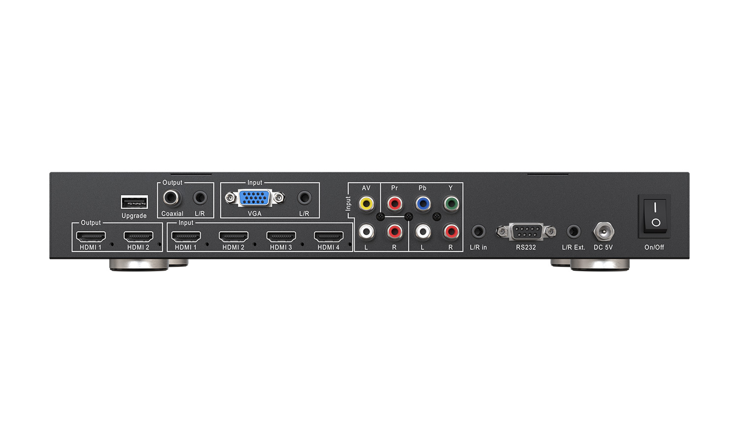 BZBGEAR BG-PSC7X2 7x2 4K UHD Presentation Switcher Scaler with HDMI/VGA/Component/Composite Video and Audio - Image 4
