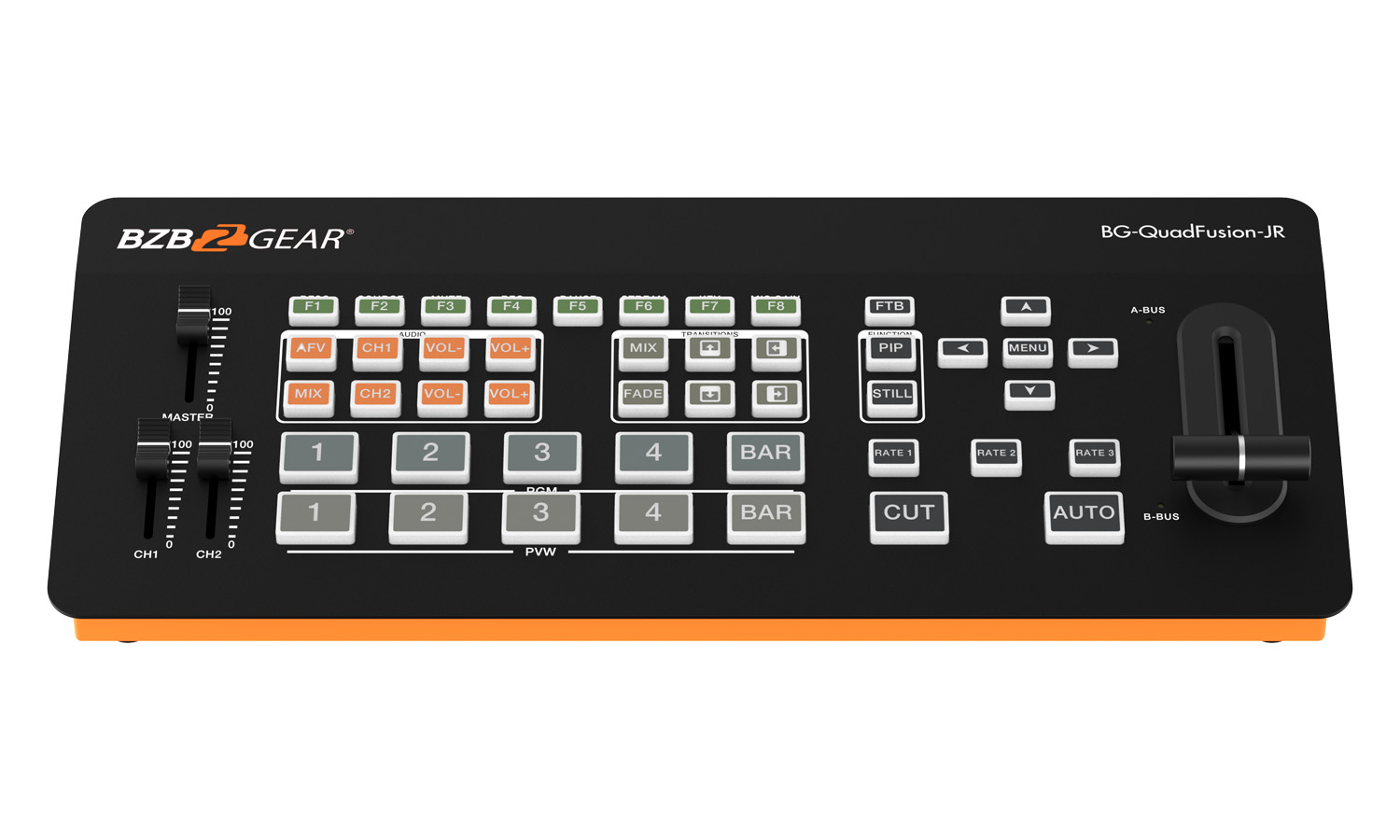 BZBGEAR BG-QuadFusion-Jr 4-Channel 1080P FHD Live Streaming HDMI/DP Switcher Mixer with PIP and USB 3.0 Capture Card