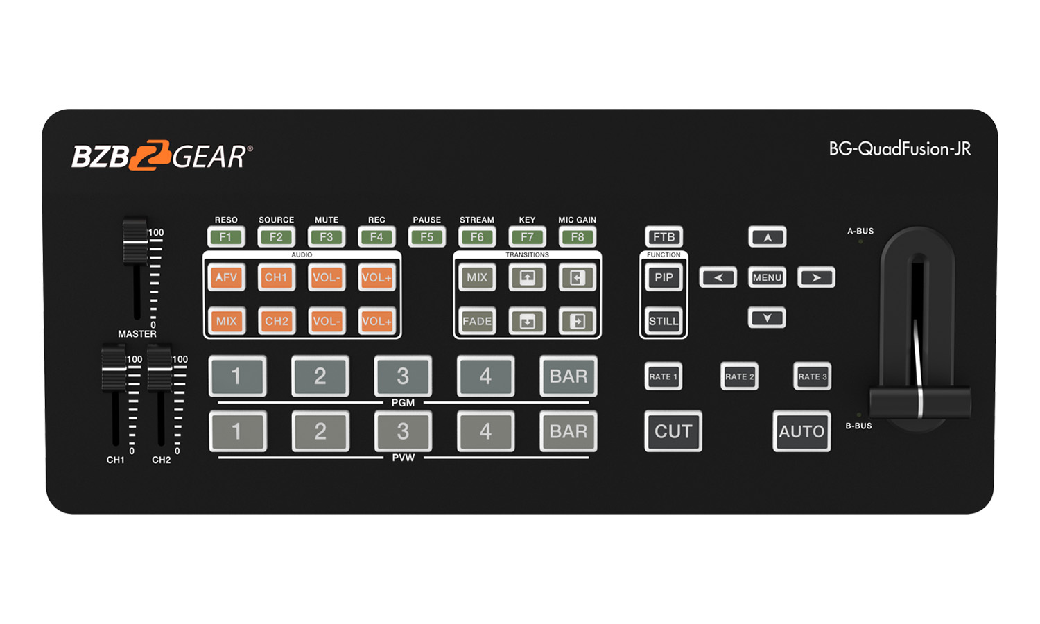 BZBGEAR BG-QuadFusion-Jr 4-Channel 1080P FHD Live Streaming HDMI/DP Switcher Mixer with PIP and USB 3.0 Capture Card - Image 7