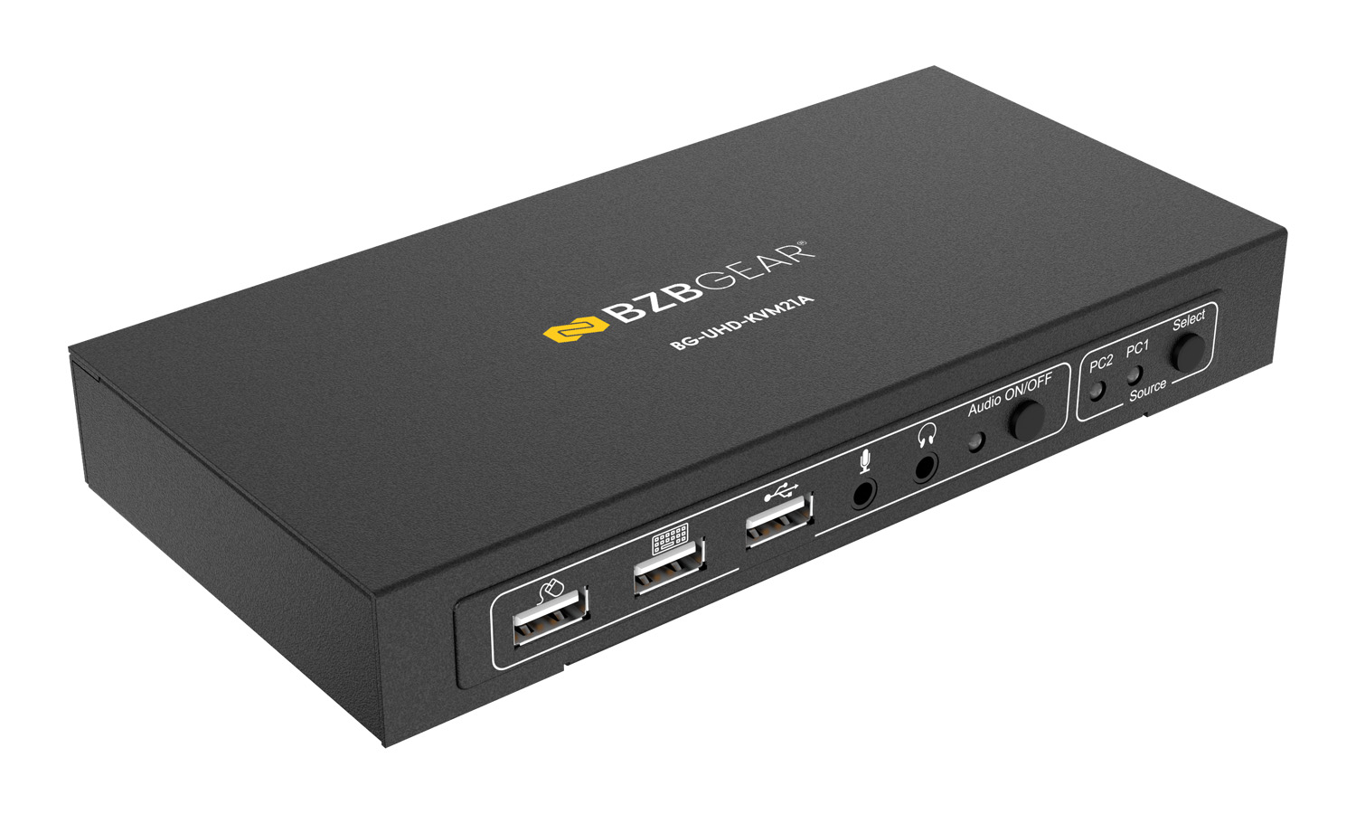 BZBGEAR BG-UHD-KVM21A 2x1 4K UHD KVM Switcher with USB 2.0 Ports for Peripherals and Audio Support - Image 2