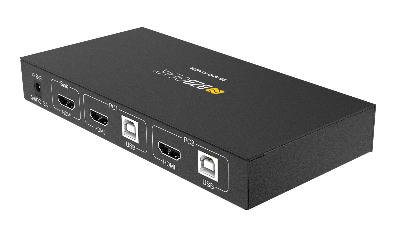 BZBGEAR BG-UHD-KVM21A 2x1 4K UHD KVM Switcher with USB 2.0 Ports for Peripherals and Audio Support - Image 5