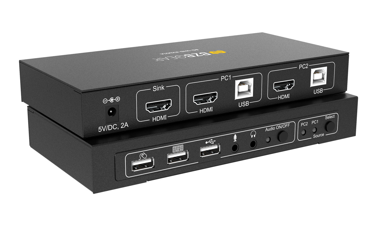 BZBGEAR BG-UHD-KVM21A 2x1 4K UHD KVM Switcher with USB 2.0 Ports for Peripherals and Audio Support - Image 8