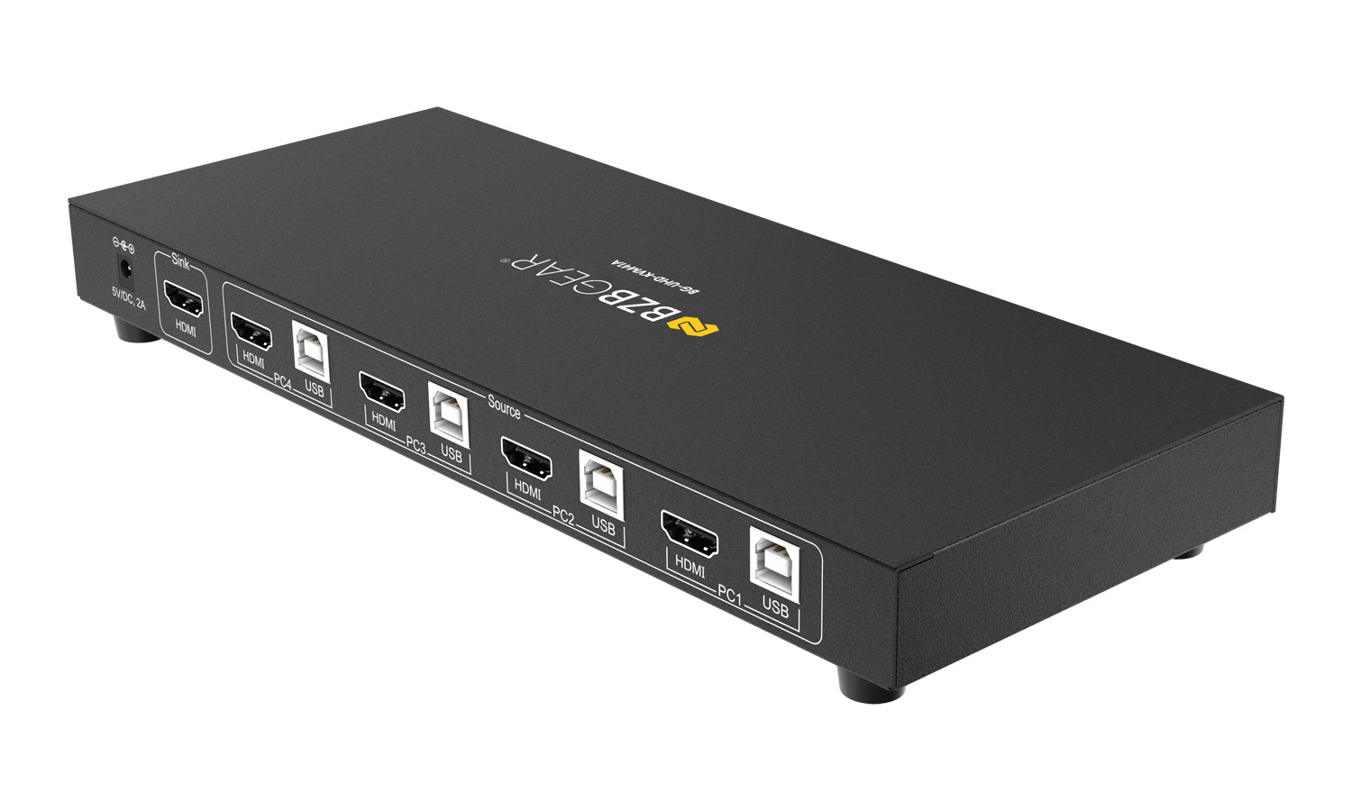 BZBGEAR BG-UHD-KVM41A 4x1 4K UHD KVM Switcher with USB 2.0 Ports for Peripherals and Audio Support - Image 5