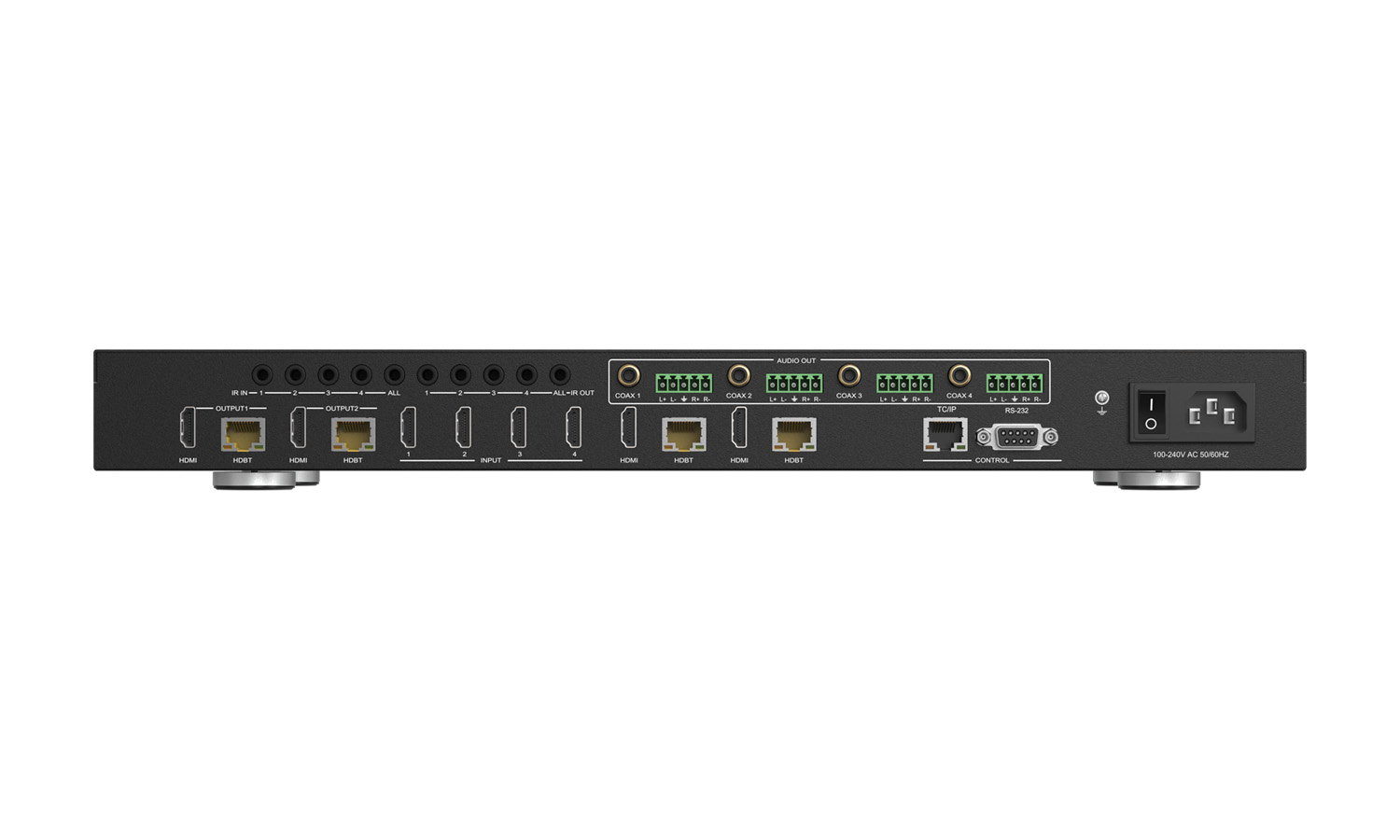 BZBGEAR BG-UM44-150L-KIT 4x4 4K UHD 18Gbps HDMI Matrix Switcher Over HDBaseT with Bi-directional IR/Advance EDID and Downscaling - Image 6