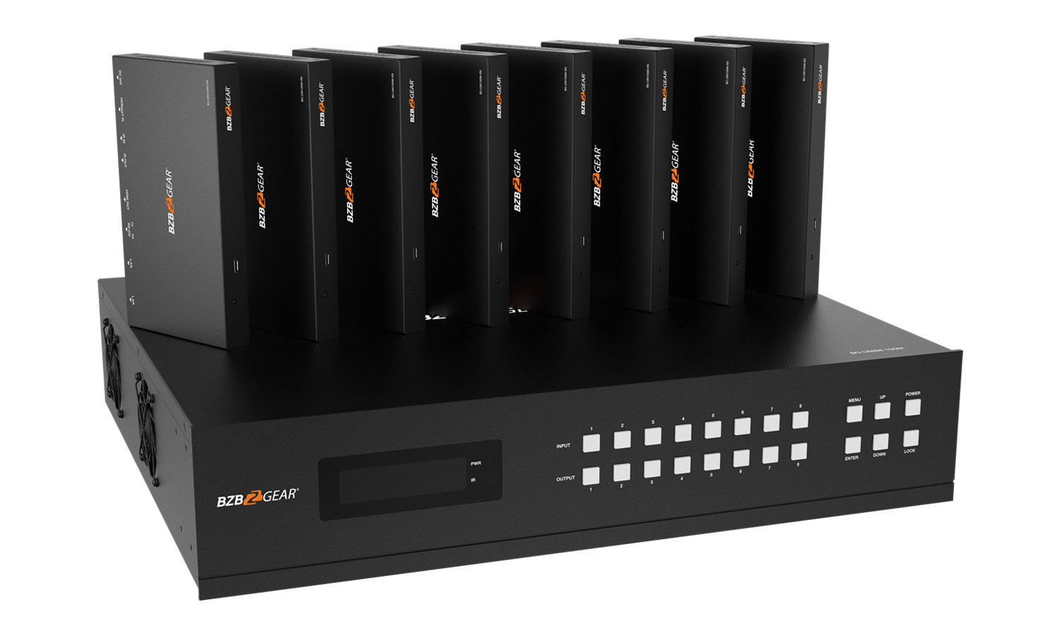 BZBGEAR BG-UM88-100M-KIT 8x8 4K UHD HDMI/Audio Matrix Switcher Over HDBaseT with 2-Way IR/ARC/Ethernet/IP and RS-232 Control - Image 2