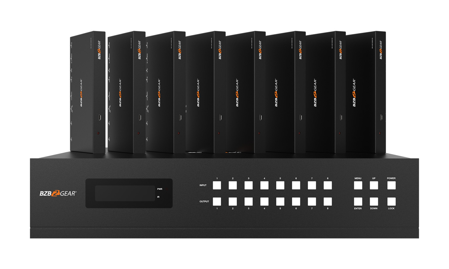 BZBGEAR BG-UM88-100M-KIT 8x8 4K UHD HDMI/Audio Matrix Switcher Over HDBaseT with 2-Way IR/ARC/Ethernet/IP and RS-232 Control - Image 4