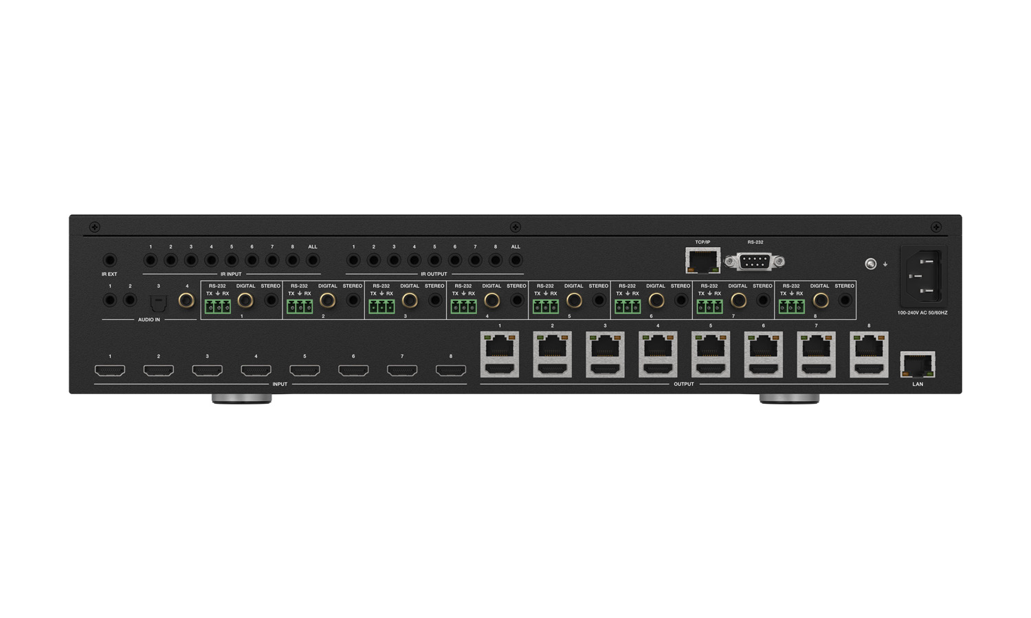 BZBGEAR BG-UM88-100M-KIT 8x8 4K UHD HDMI/Audio Matrix Switcher Over HDBaseT with 2-Way IR/ARC/Ethernet/IP and RS-232 Control - Image 8