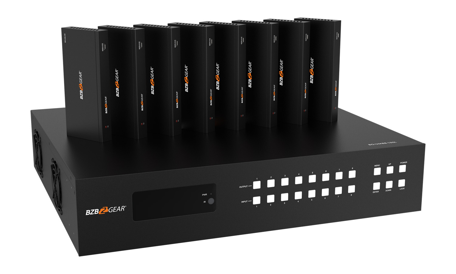 BZBGEAR BG-UM88-150L-KIT 8x8 4K UHD 18Gpbs HDMI Matrix Switcher Over HDBaseT with Bi-directional IR/Advance EDID and Downscaling - Image 2
