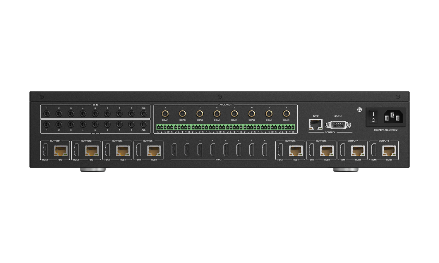 BZBGEAR BG-UM88-150L-KIT 8x8 4K UHD 18Gpbs HDMI Matrix Switcher Over HDBaseT with Bi-directional IR/Advance EDID and Downscaling - Image 7