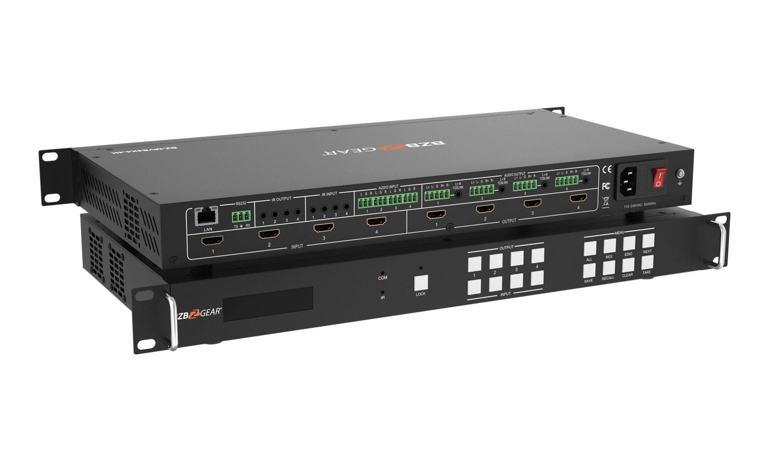 BZBGEAR BZ-MVS4X4-4K 4x4 4K UHD HDMI Video Wall Processor/Seamless Matrix Switcher with Scaler/IR/Audio/RS-232 - Image 6