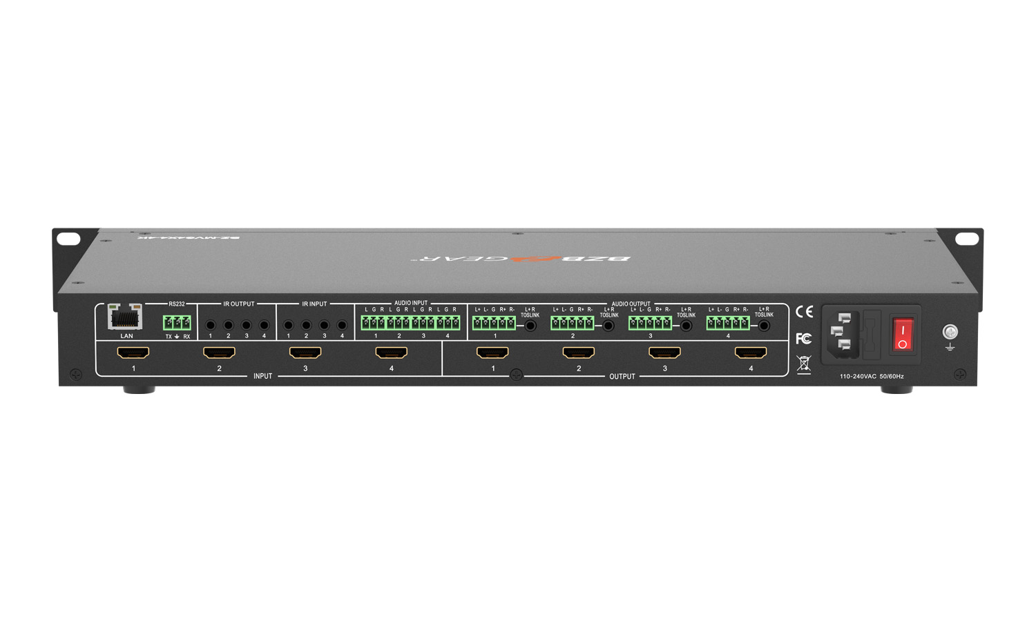 BZBGEAR BZ-MVS4X4-4K 4x4 4K UHD HDMI Video Wall Processor/Seamless Matrix Switcher with Scaler/IR/Audio/RS-232 - Image 9