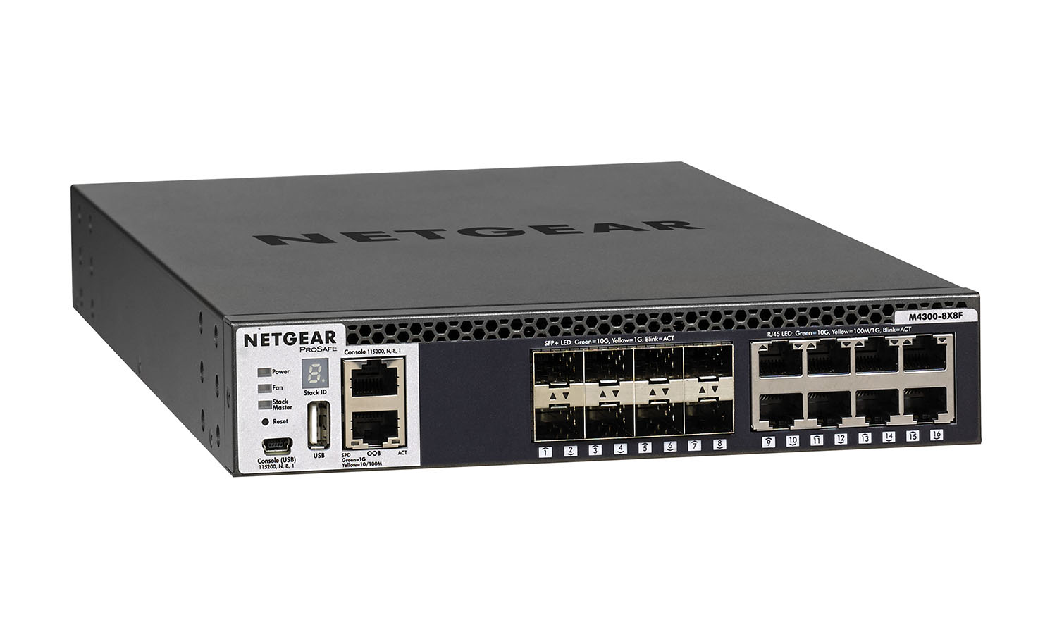 BZBGEAR NET-M4300-8X8F-PC Netgear Stackable Managed Switch with 16x10G Including 8x10GBASE-T and 8xSFP+ Layer 3 (XSM4316S-100NES)