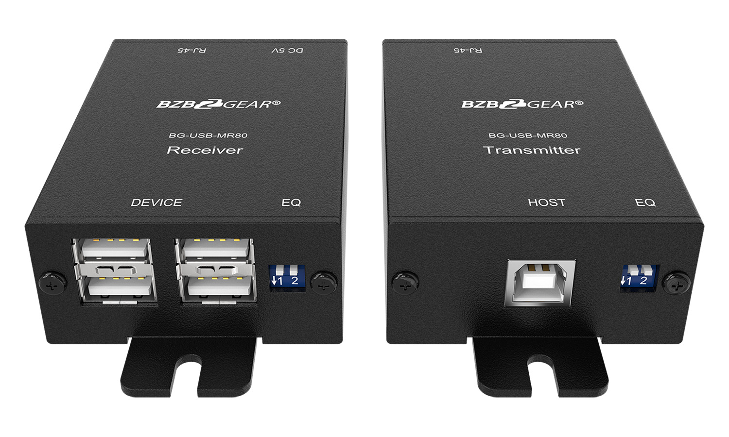 BZBGEAR BG-USB-MR80-b 4-Port USB 2.0 Extender over Single Cat5e/6/7 Cable up to 260FT