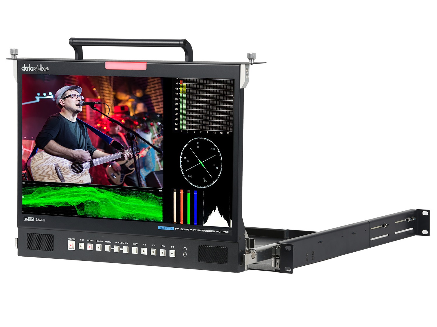 Datavideo TLM-170KM 4K 17 inch ScopeView Production Monitor-1U Foldable Rackmount Tray Unit - Image 3