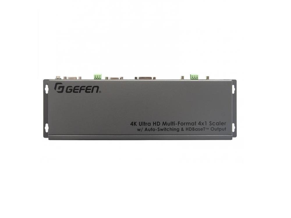 Gefen EXT-4K300A-MF-41-HBTLS 4K Ultra HD Multi-Format 4x1 Scaler with Auto-Switching and Split HDMI and HDBaseT Outputs