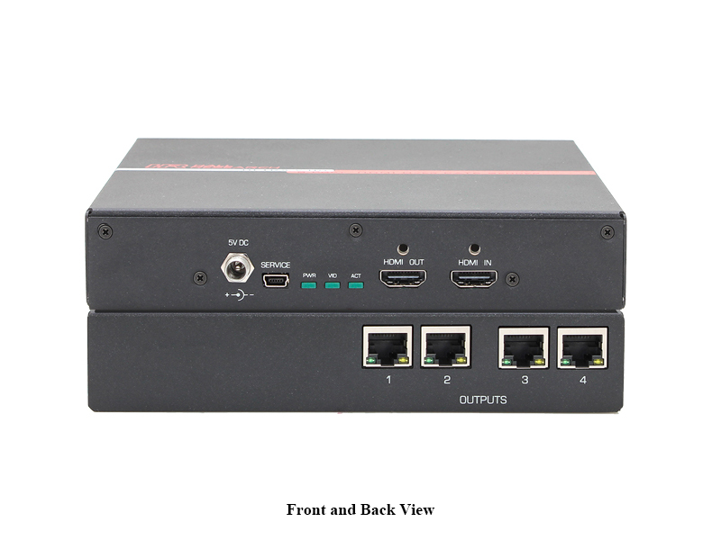 Hall Technologies ULTRA-V-4S-X 1x4 4K UHD HDMI Splitter/Extender (Transmitter) over 1 CAT6 up to 100m/328ft (w/o accessories)