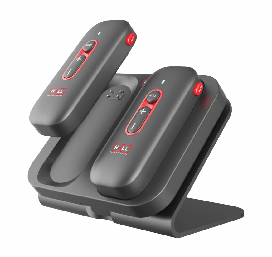 Hall Technologies HT-COMALERT-WM Wireless Lavalier Microphone with integrated magnetic holder and S.O.S. triggers