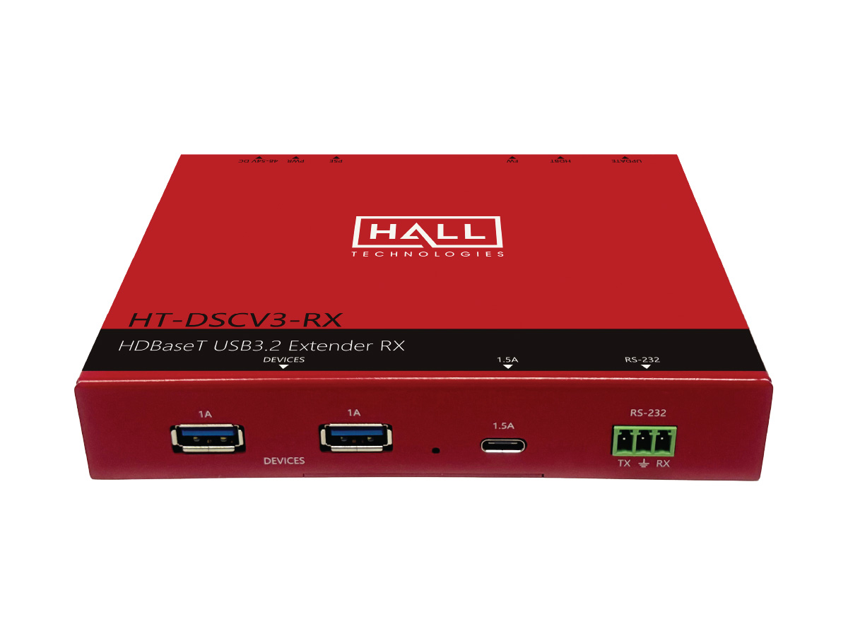 Hall Technologies HT-DSCV3-RX HDBaseT USB 3.2 Extender Receiver / 5 Gbit/s / 90m / RS-232 / POH